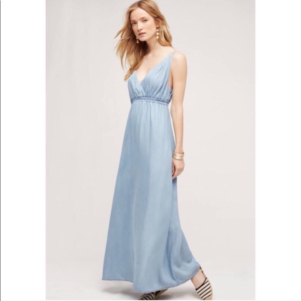 Anthropologie Malpais Holding Horses chambray maxi